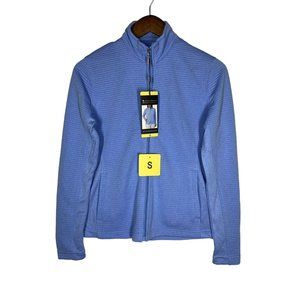 Pebble Beach Womens Jacket Full Zip Quilted Long Sleeve Size Small Ligth Blue
